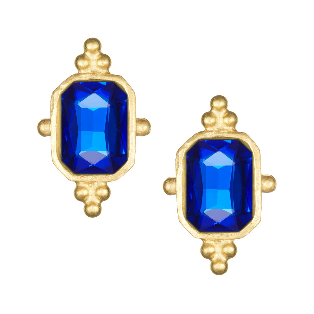 Susan Shaw Blue Crystal Rectangle Studs