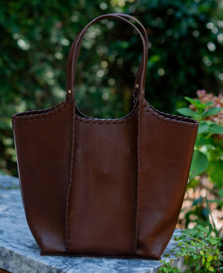 Emory Whipstitch Tote D Chocolate