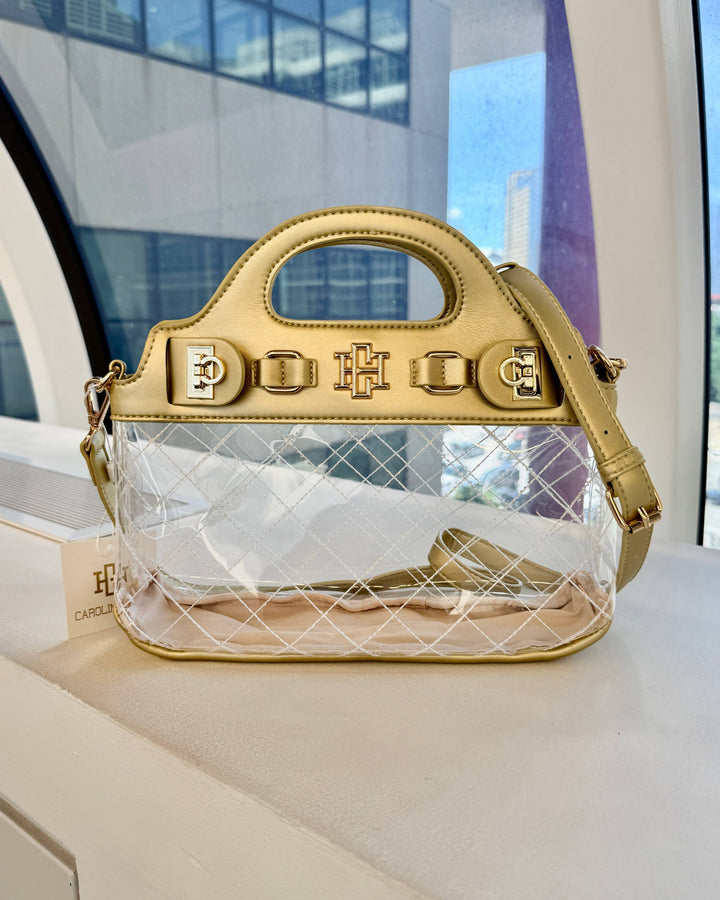 Caroline Hill Ivy Clear Bag-Gold