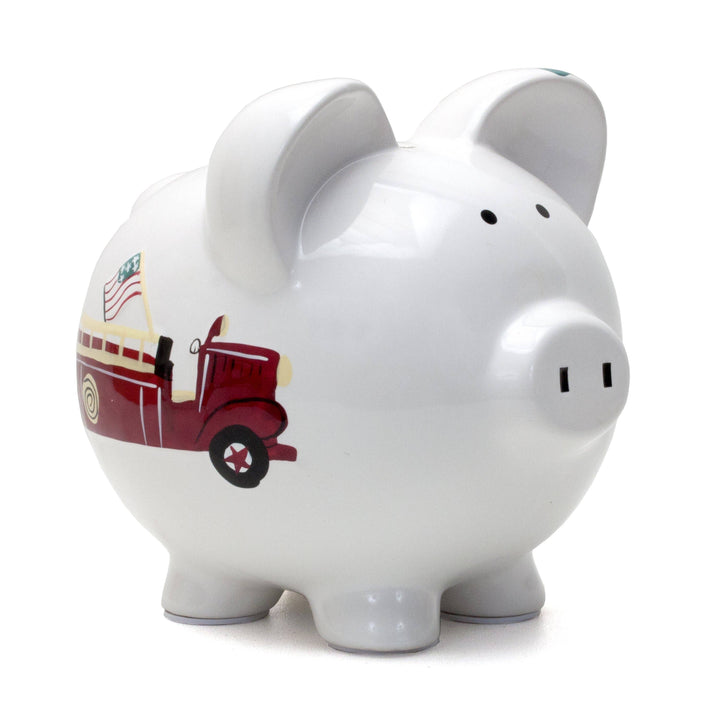 Child To Cherish Firetruck Piggy Bank
