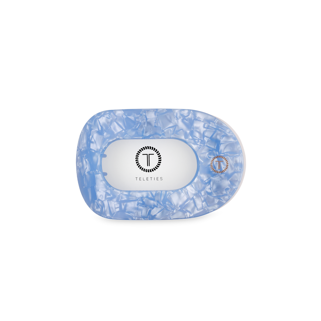 Teleties Flat Round Hair Clip | Small | Blue Lagoon
