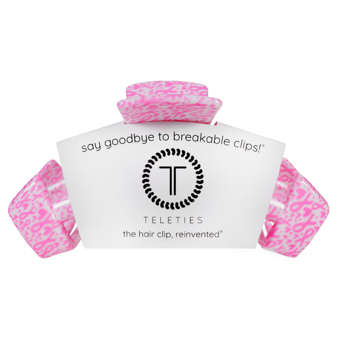 Teleties Classic | Breast Cancer Awareness | Large | Claw Clip