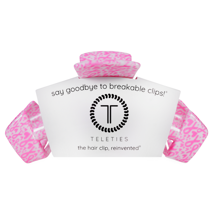 Teleties Classic | Breast Cancer Awareness | Large | Claw Clip