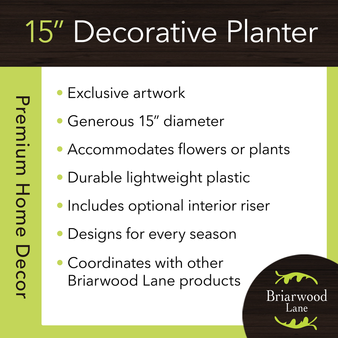 Briarwood Lane Zinnias in Bloom Large Planter - 15" x 15" x 14"