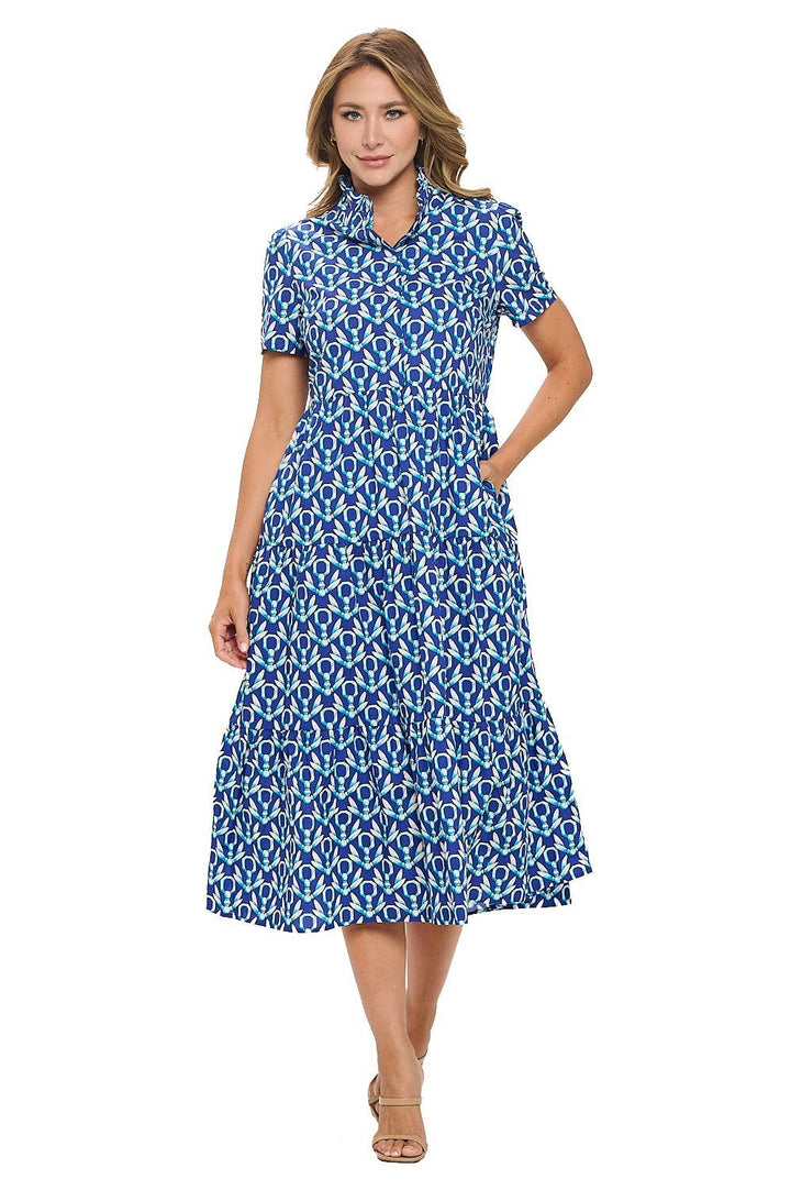 Aryeh Charell Short Sleeve Tiered Dress