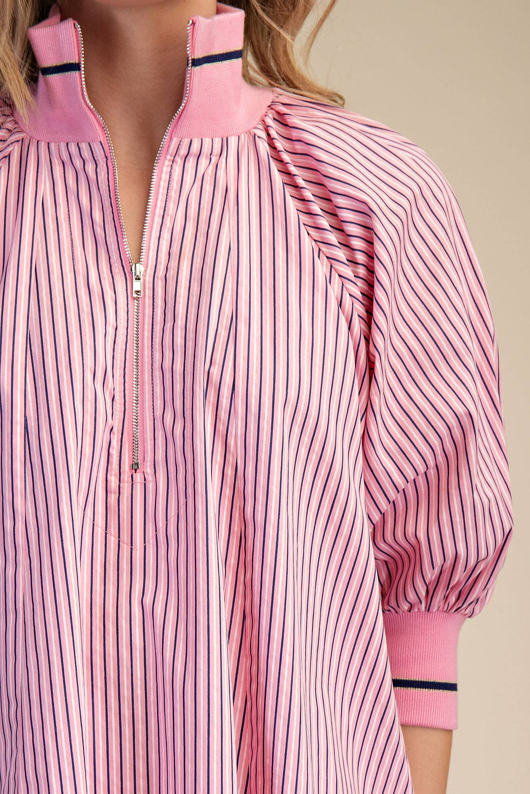 Glam Mock Neck Puff Sleeve Mini Dress