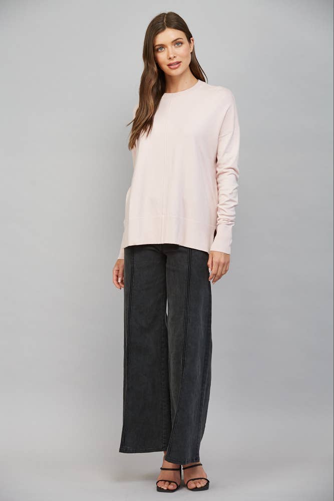 Fate Ivory Relaxed Fit Crew Neck Sweater