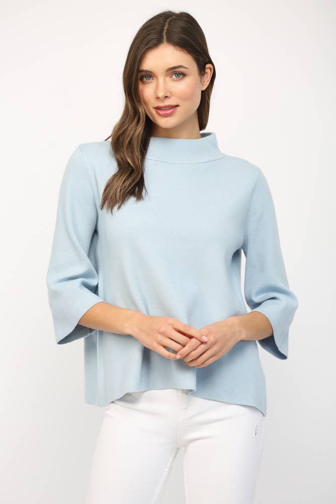 MOCK NECK PULLOVER SWEATER/BELL SLEEVE VA-35