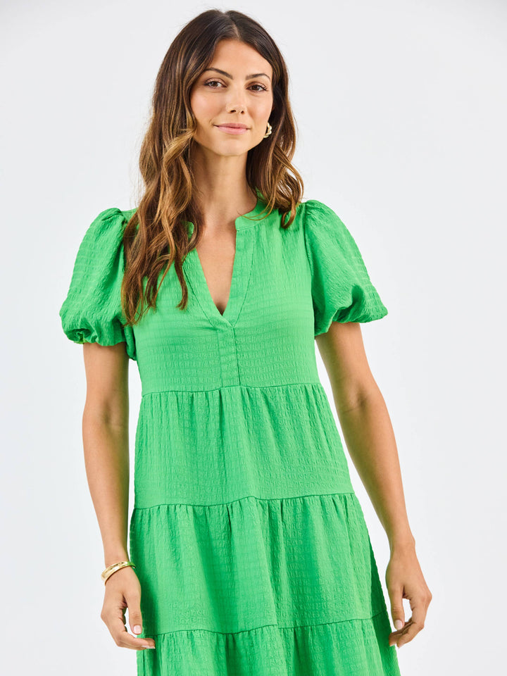 Mary Square Green Kinsley Seersucker Dress