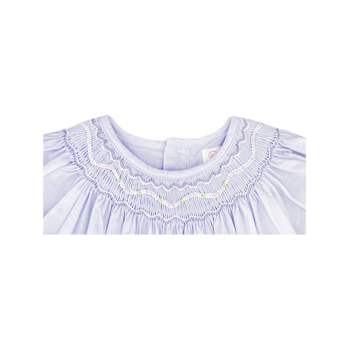 Petit Ami Lavender Smocked Daygown with Voile Insert