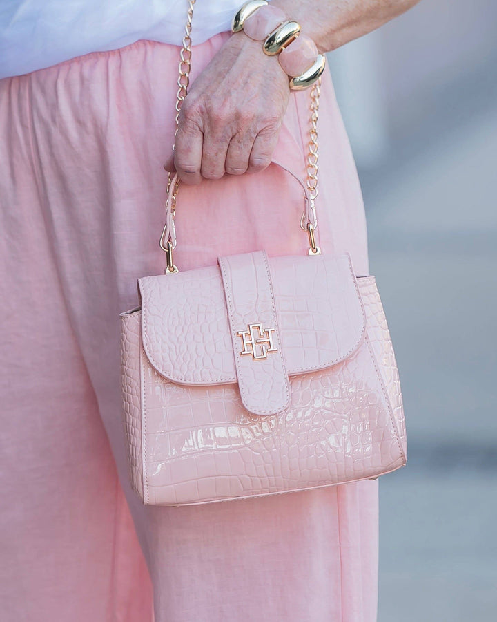 Caroline Hill Tucker Handbag Blush Patent EC