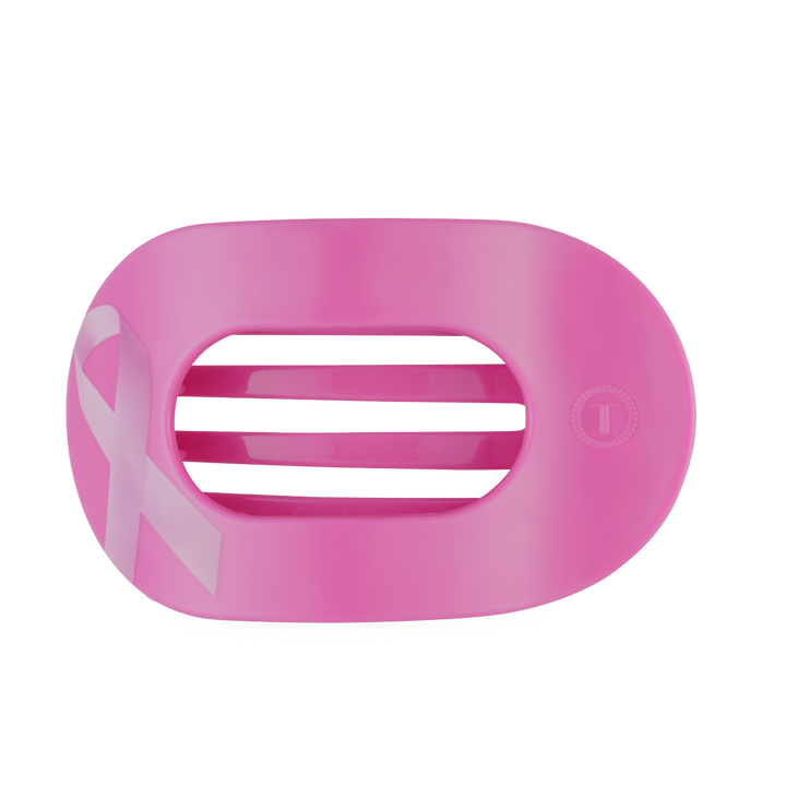 Teleties Breast Cancer Awareness | Large | Flat Round Hair Clip