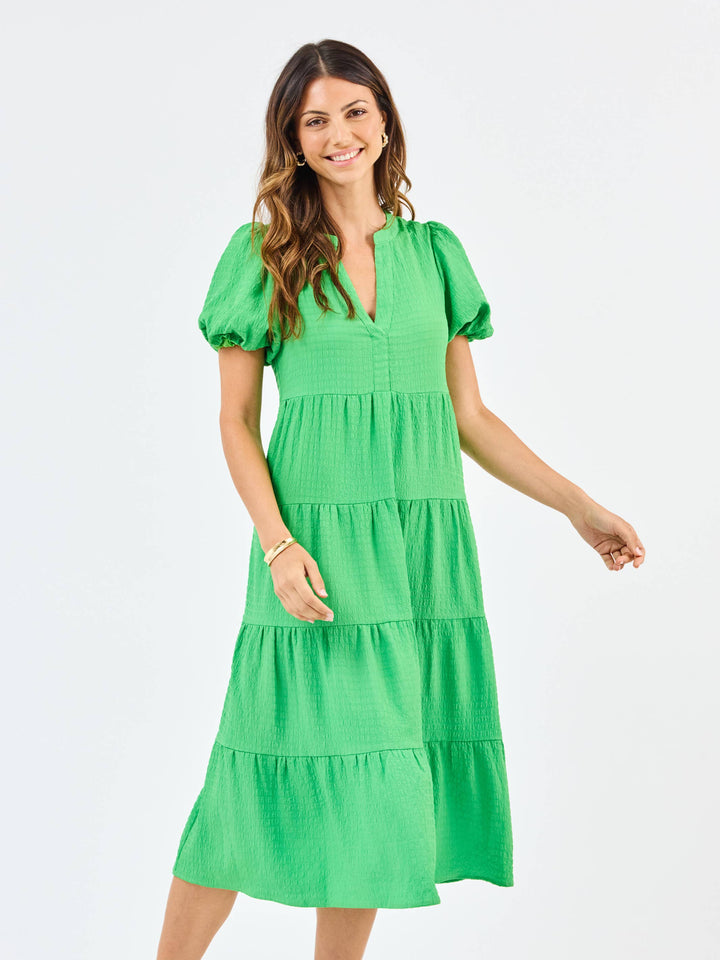 Mary Square Green Kinsley Seersucker Dress