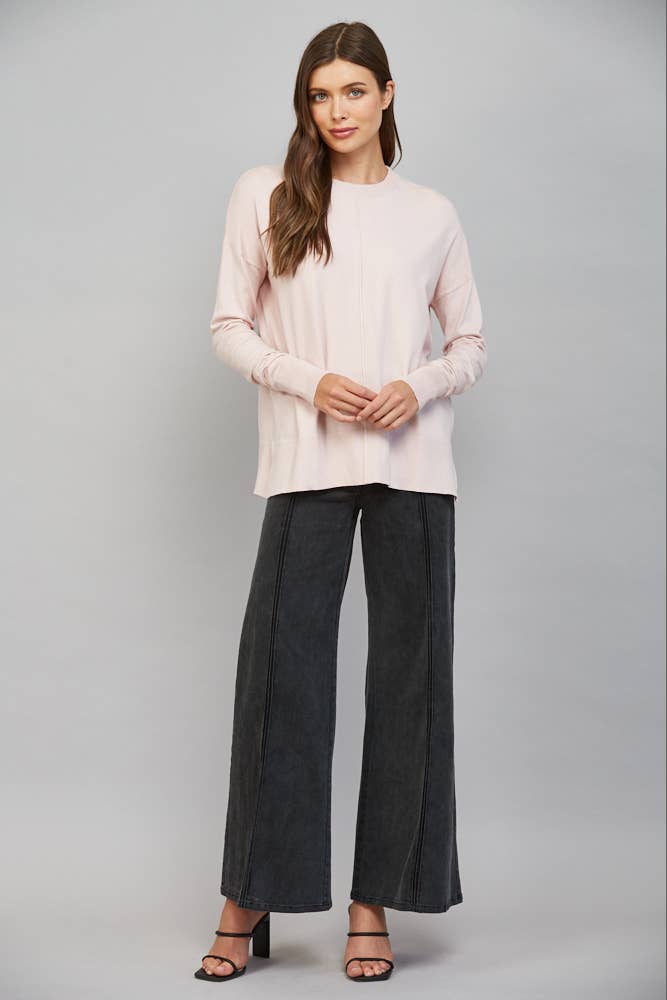 Fate Ivory Relaxed Fit Crew Neck Sweater