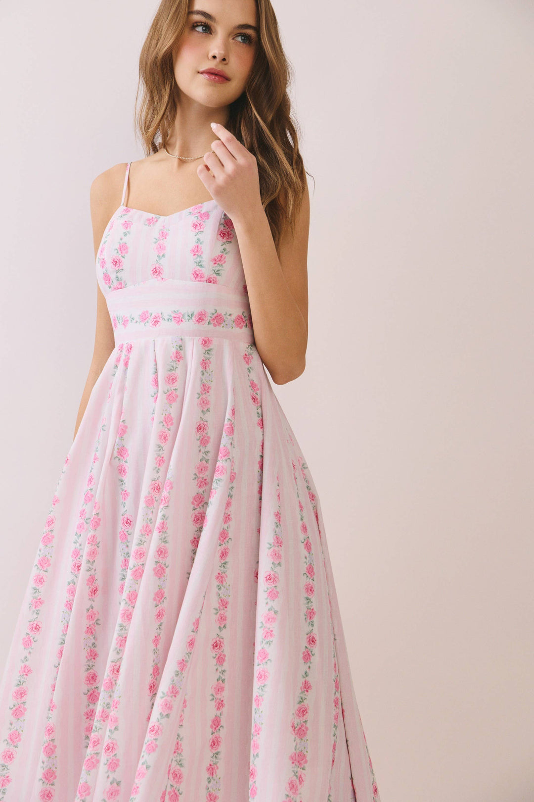 tcec pink dress TCEC Pink Floral One Shoulder Satin Midi Dress