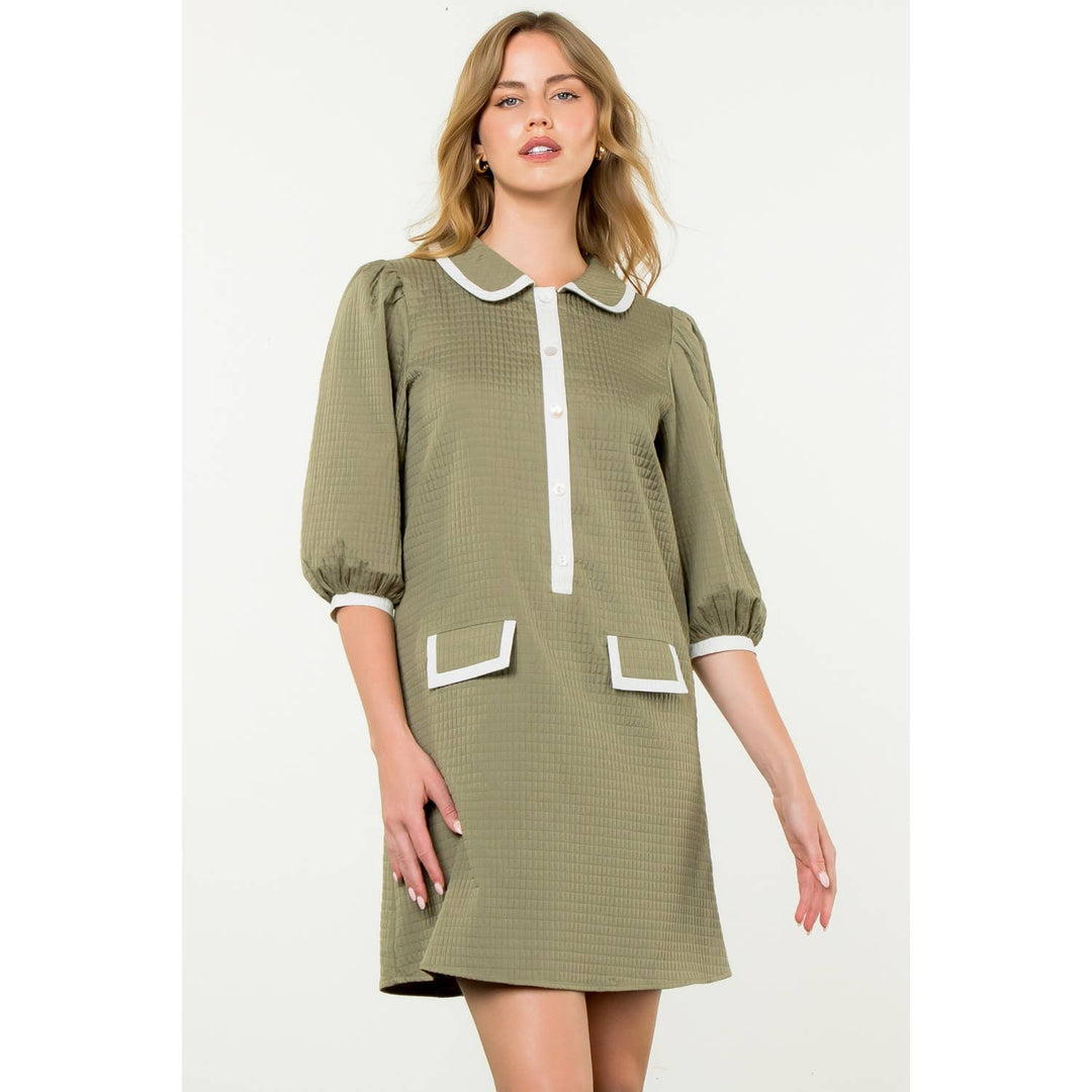 Long Sleeve Textured Midi Dress