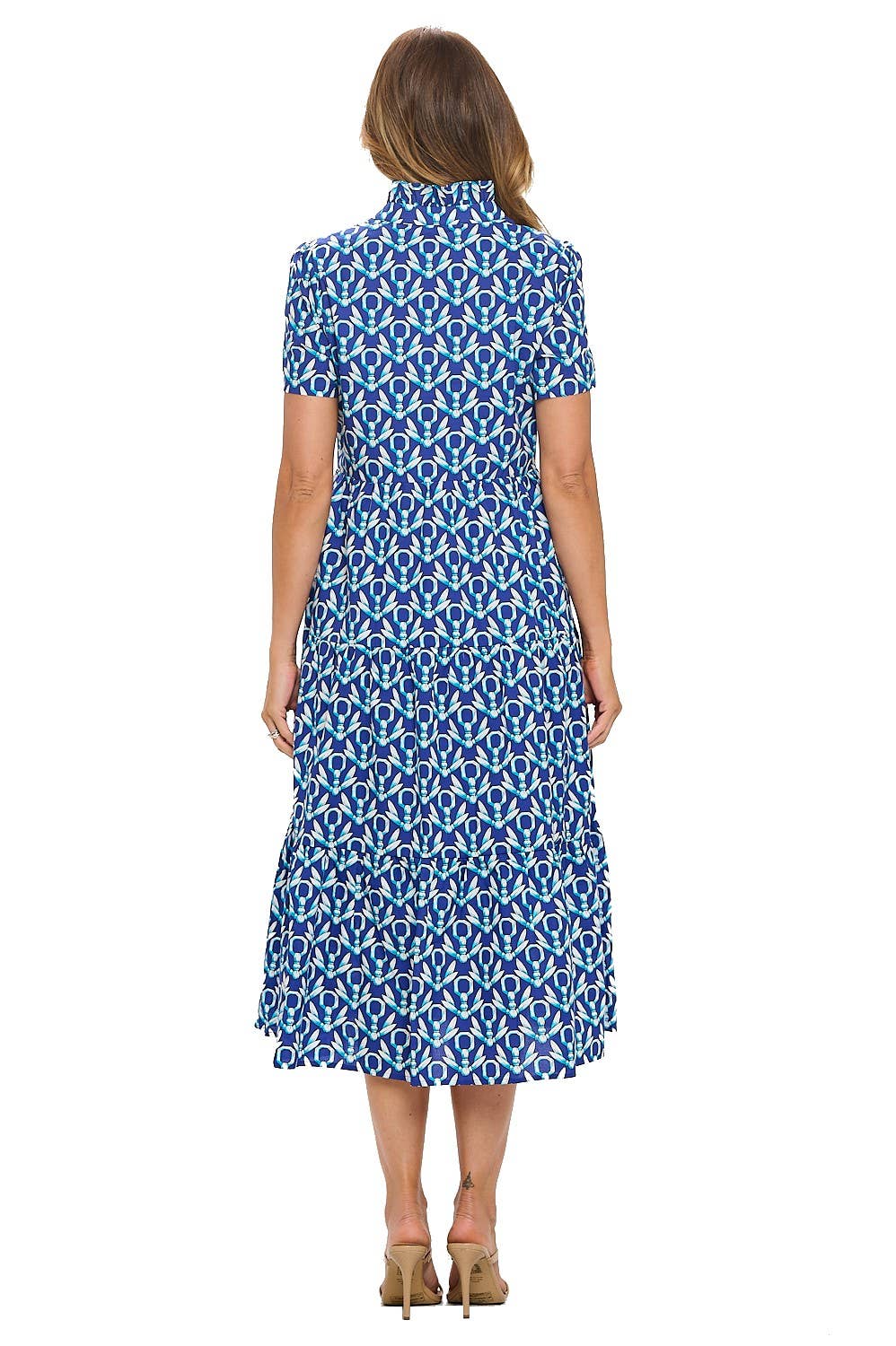 Aryeh Charell Short Sleeve Tiered Dress