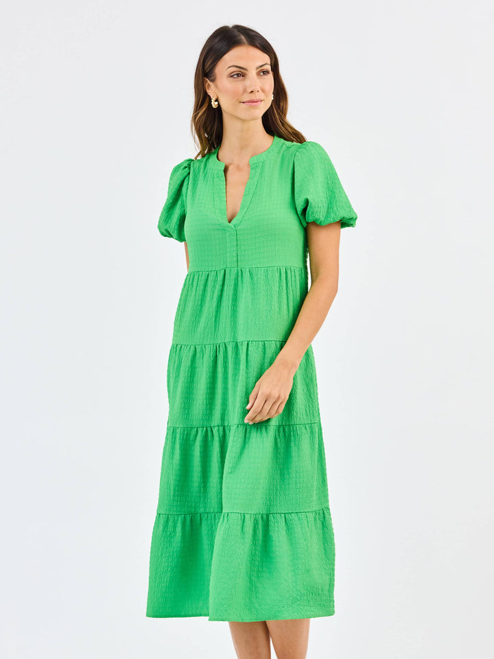 Mary Square Green Kinsley Seersucker Dress