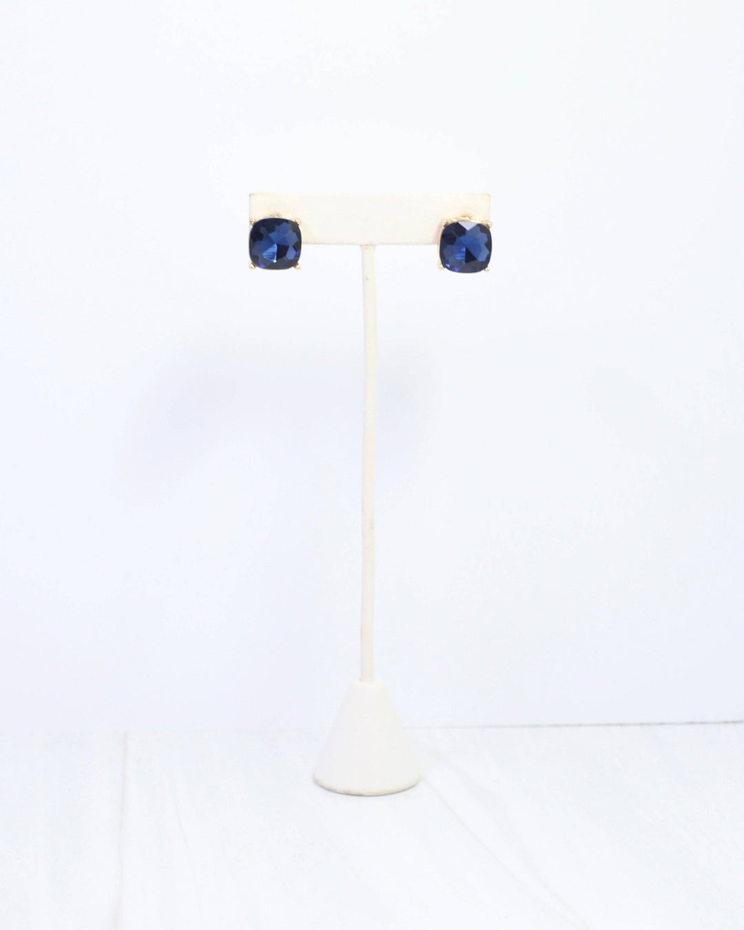 Julien Stone Stud Earring -Navy