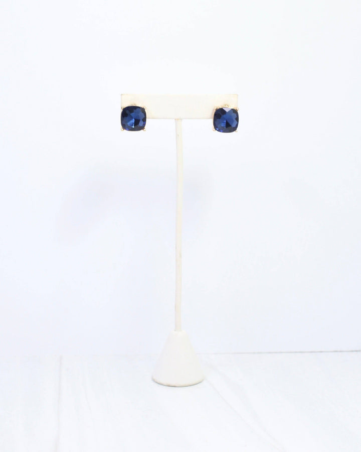 Julien Stone Stud Earring -Navy