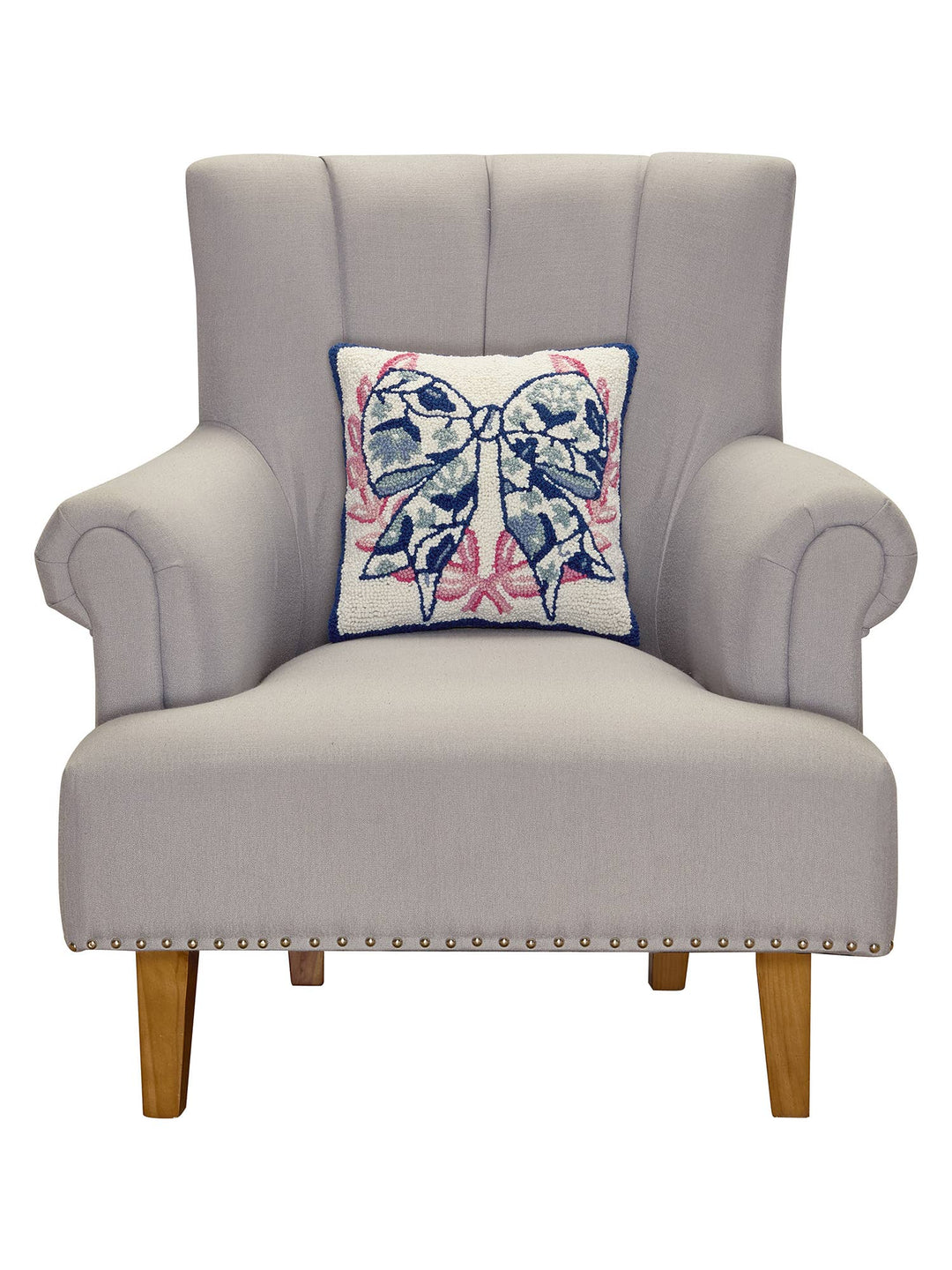 Peking Handicraft Chinoiserie Bow Hook Pillow