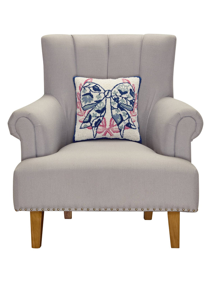 Peking Handicraft Chinoiserie Bow Hook Pillow