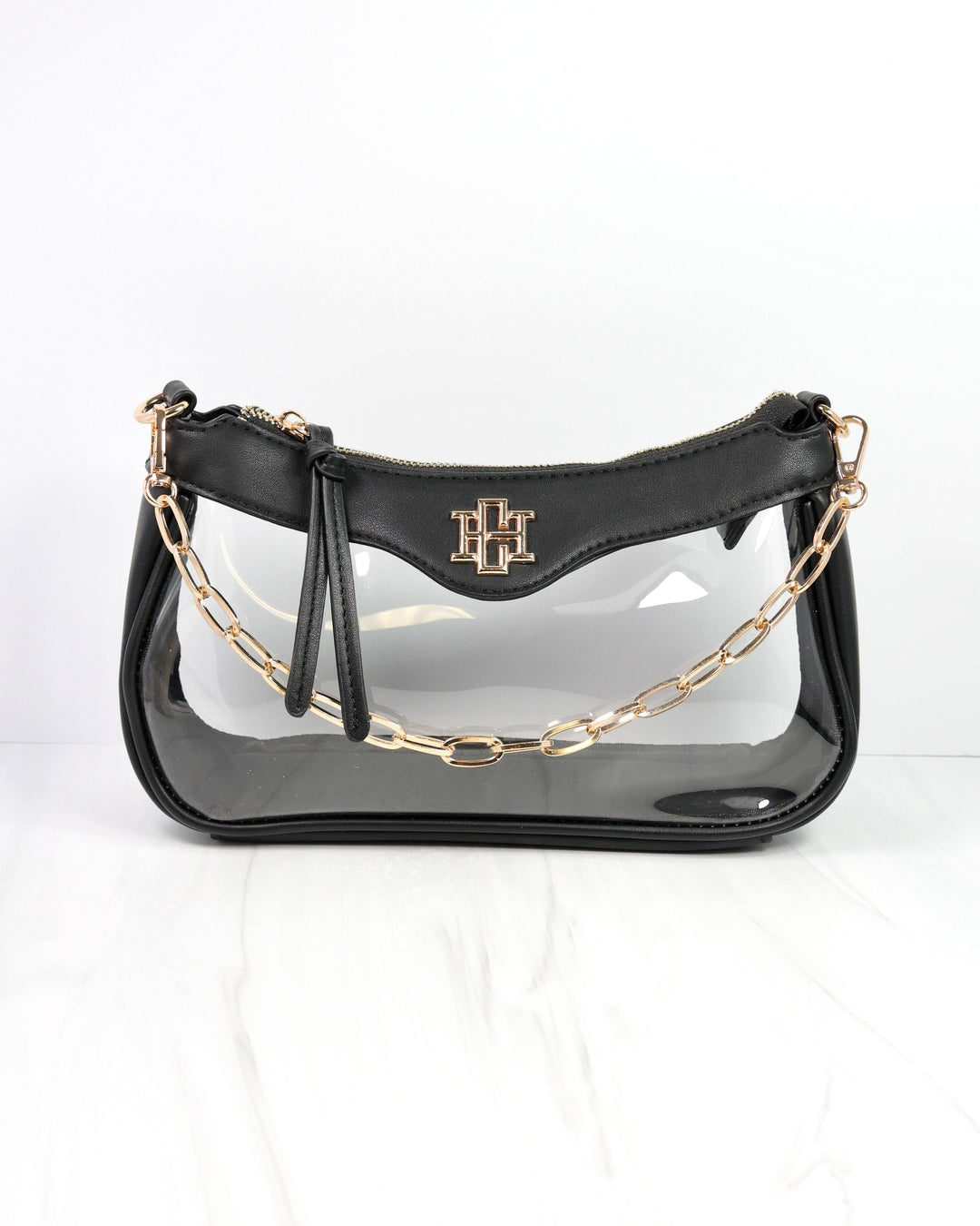 Caroline Hill Cassidy Clear Crossbody- Black