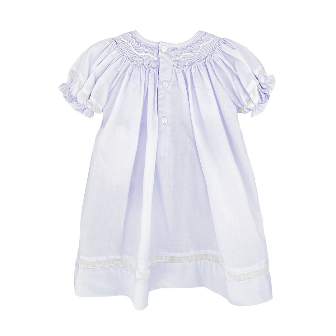 Petit Ami Lavender Smocked Daygown with Voile Insert