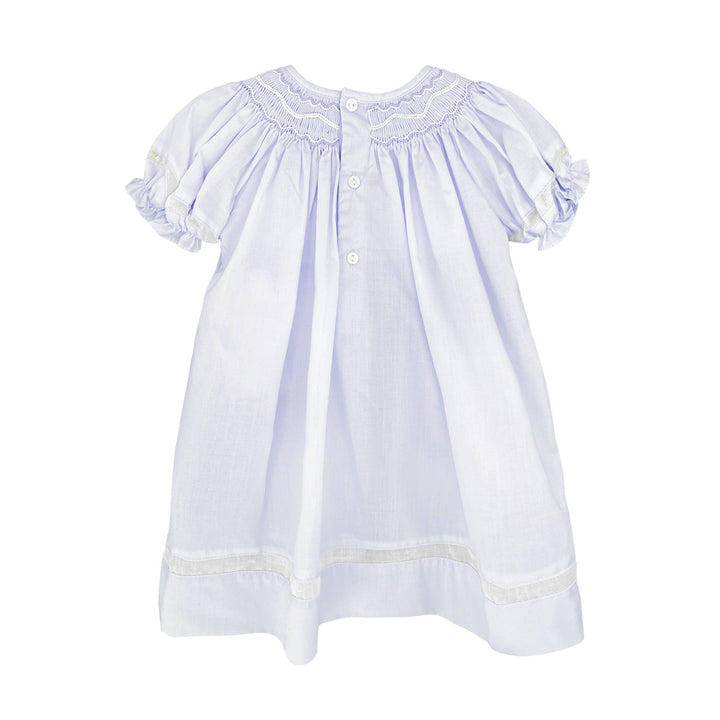 Petit Ami Lavender Smocked Daygown with Voile Insert