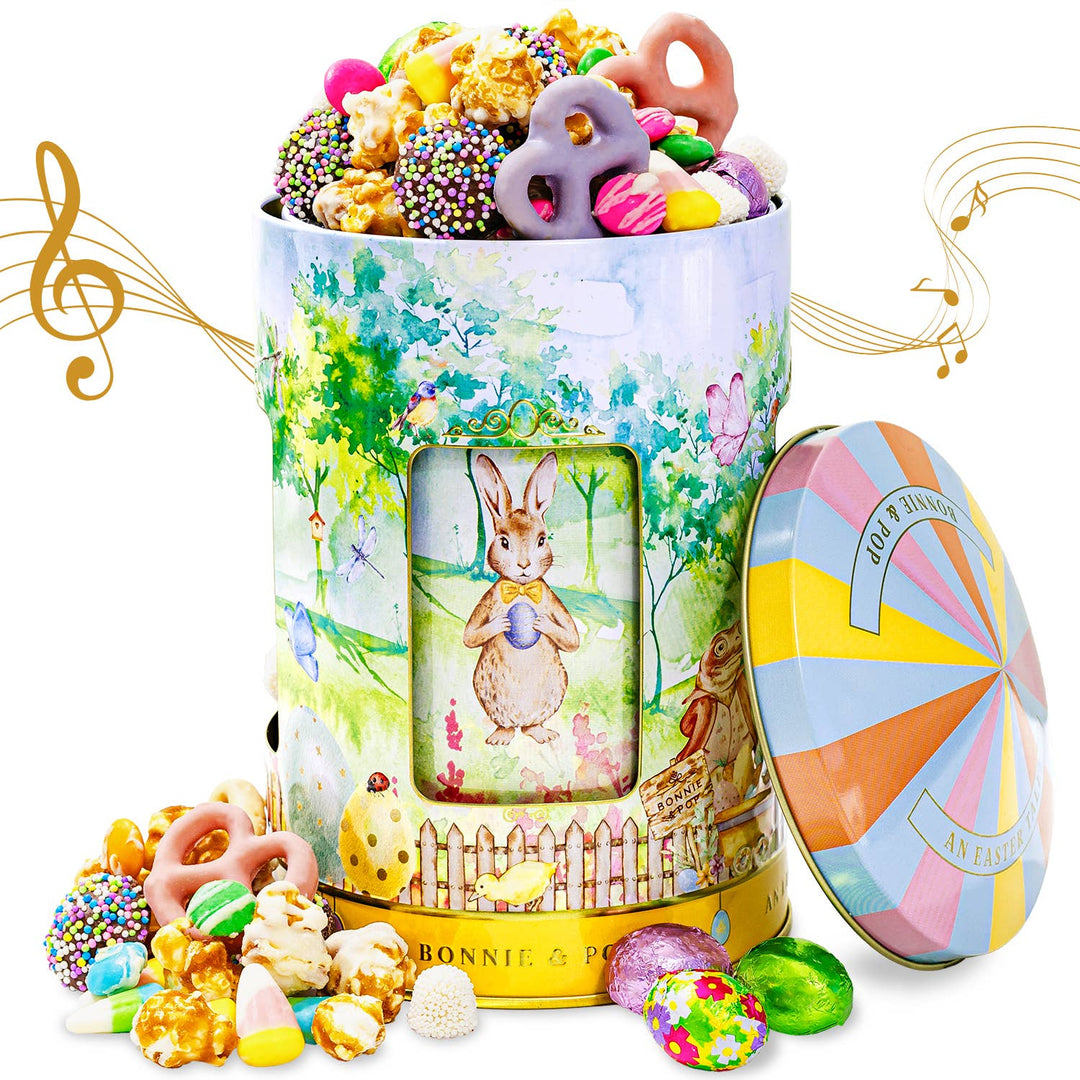 Bonnie & Pop Musical Easter Carousel Gift Tin with Spring Candy Assortment