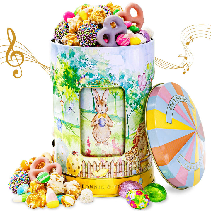 Bonnie & Pop Musical Easter Carousel Gift Tin with Spring Candy Assortment