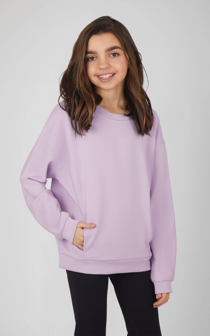 Girls Scuba Crew Neck Pullover with Pockets