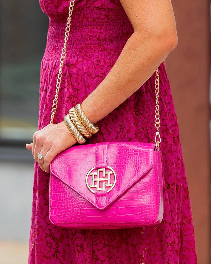 Caroline Hill Isabella Crossbody Hot Pink EC
