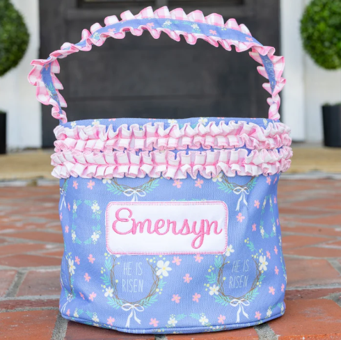 Kids Easter Egg Hunt Easter Basket - Girls He is Risen