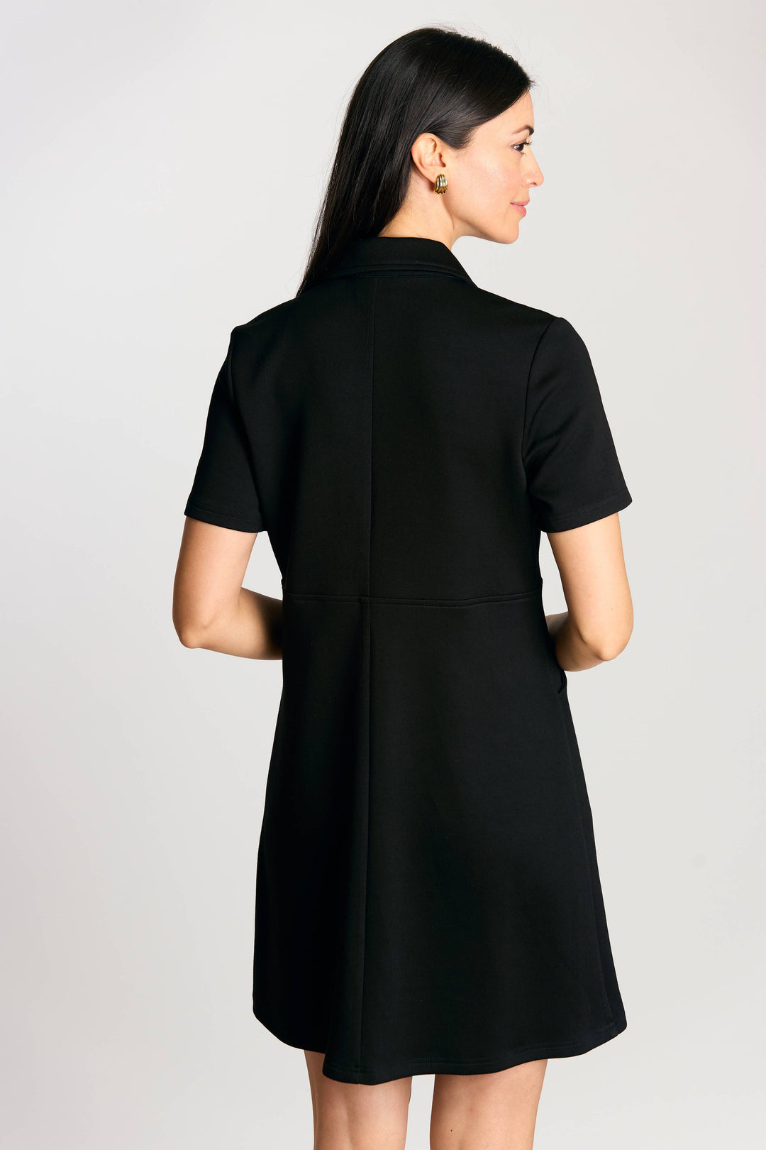 P. CILL Butter Modal Quarter Zip Short Sleeve Dress