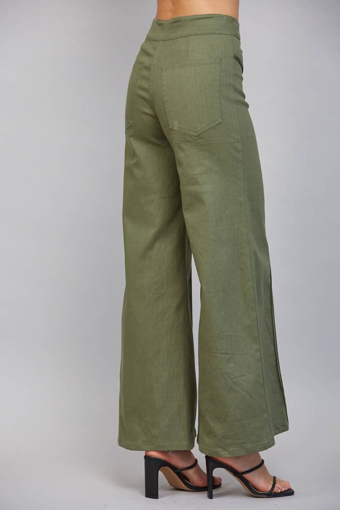 High Waisted Flare Pant with Decorative Seam