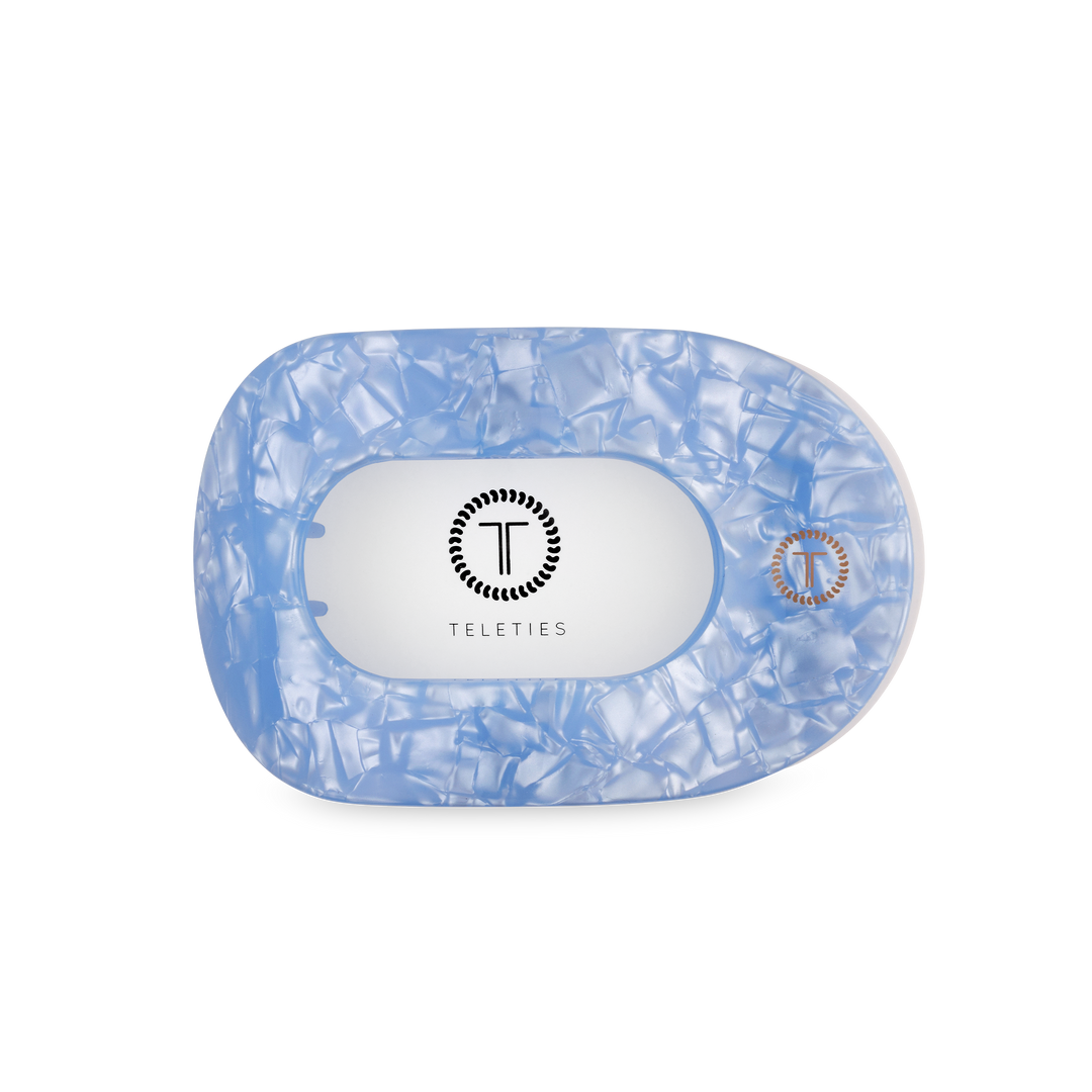 Teleties Flat Round Hair Clip | Medium | Blue Lagoon