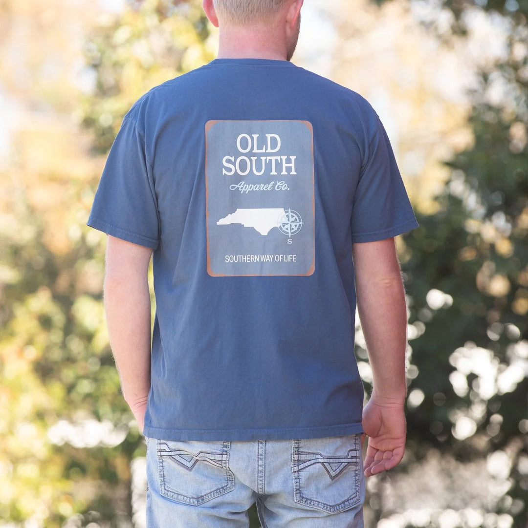 Old South Navy State Outlines - Short Sleeve Tee
