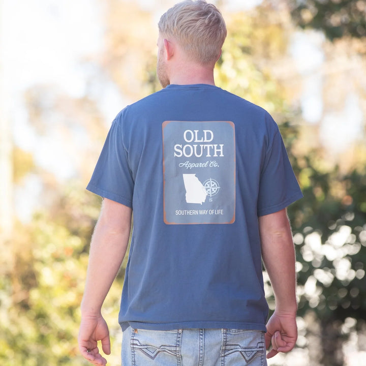 Old South Navy State Outlines - Short Sleeve Tee