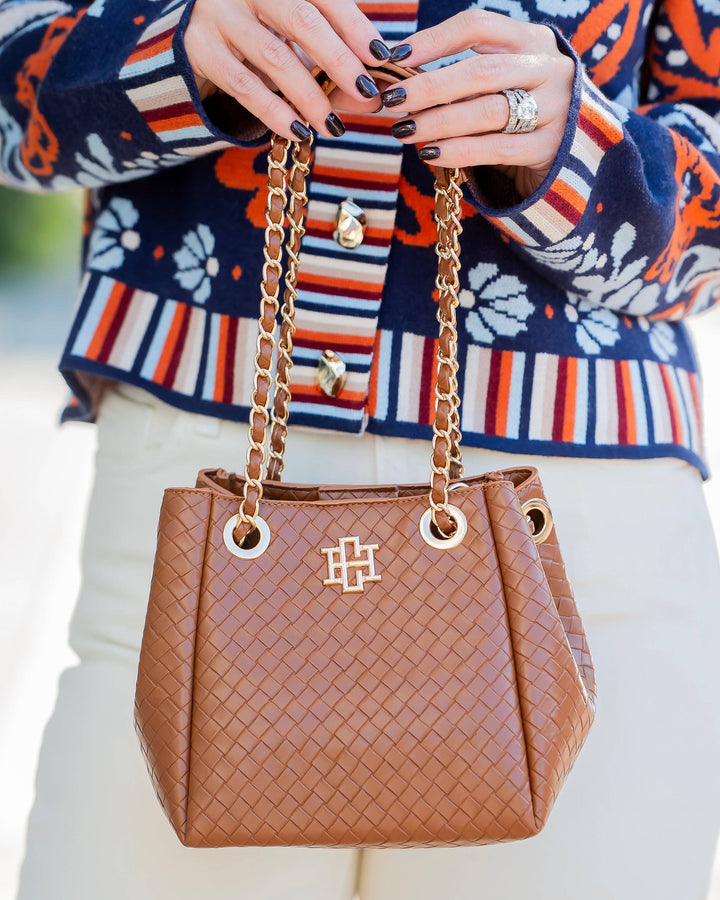 Lainey Mini Tote Woven Saddle
