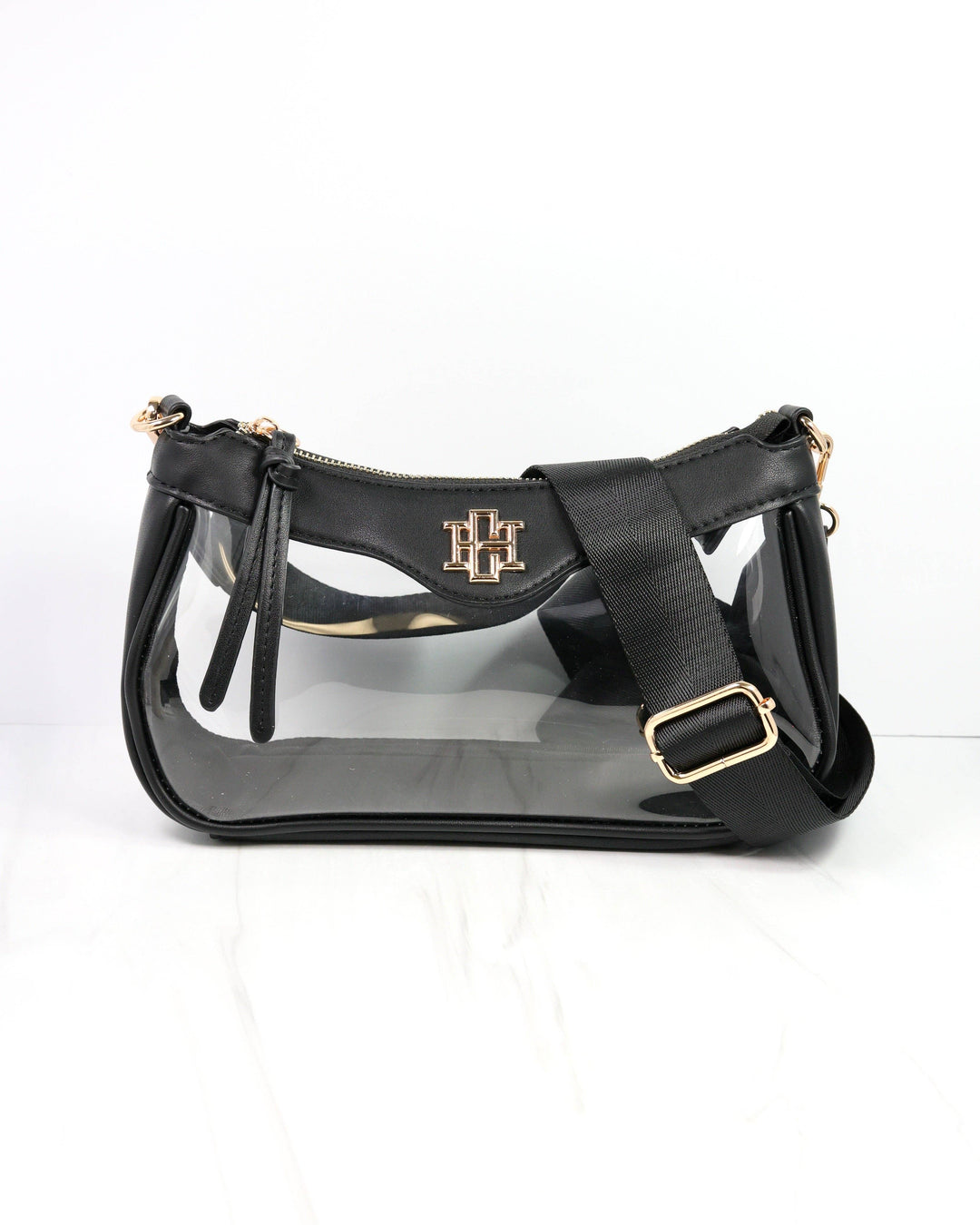 Caroline Hill Cassidy Clear Crossbody- Black