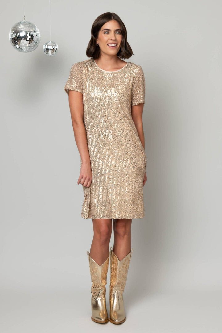 Pine Apparel Hanna + Gracie Knee Length Shimmer Dress