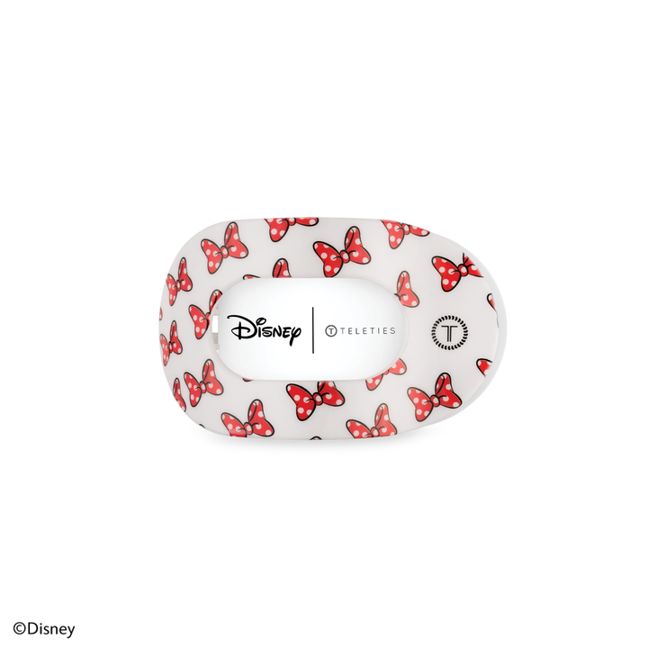 Teleties Flat Round Hair Clip | Small | Minnie Mouse Loves Her Bows!