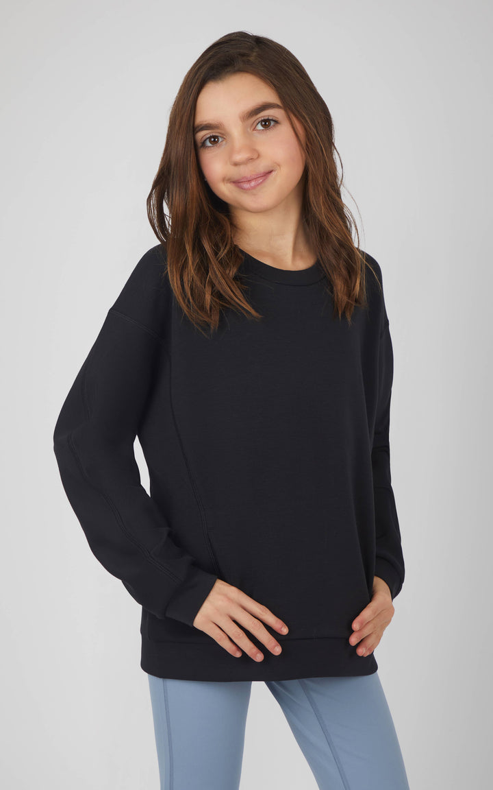 Girls Scuba Crew Neck Pullover with Pockets