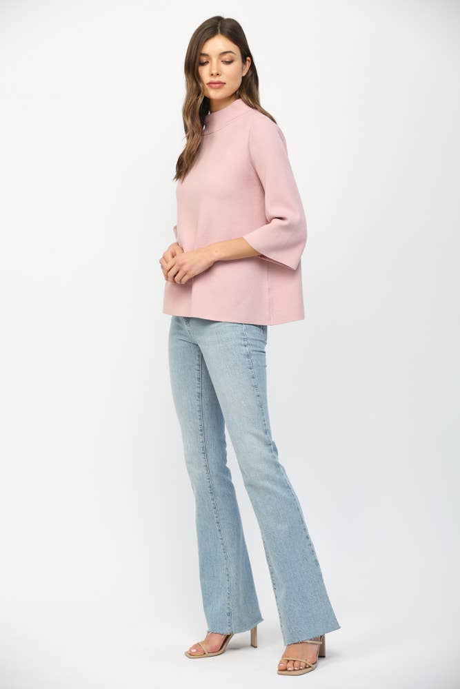 MOCK NECK PULLOVER SWEATER/BELL SLEEVE VA-35