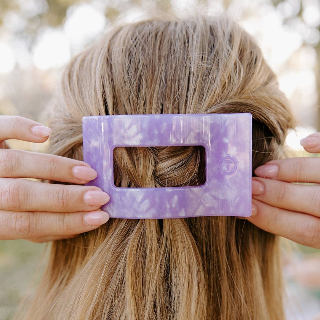 Teleties Flat Rectangle Hair Clip | Medium | Lavender Mist