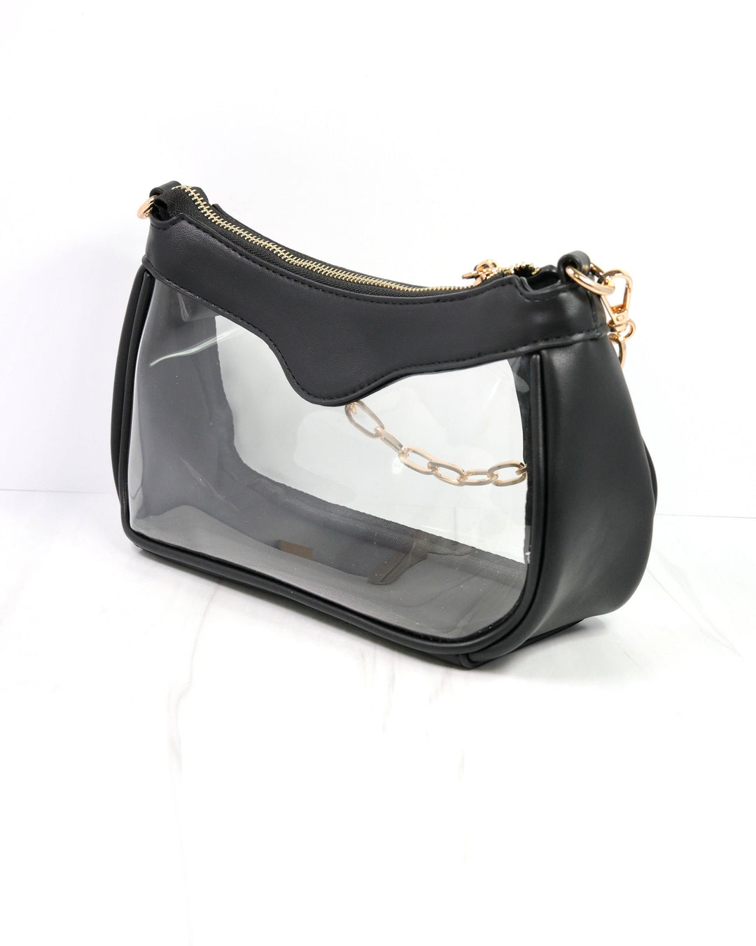 Caroline Hill Cassidy Clear Crossbody- Black