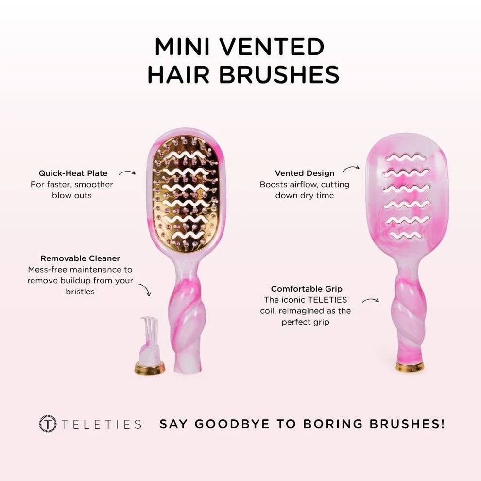 Teleties Mini Vented Hair Brush - Pinch Me!