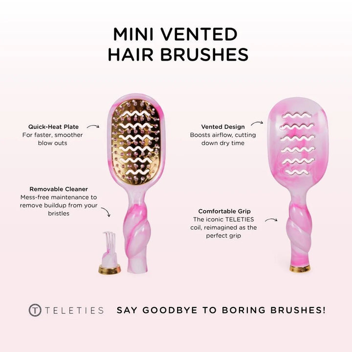 Teleties Mini Vented Hair Brush - Pinch Me!